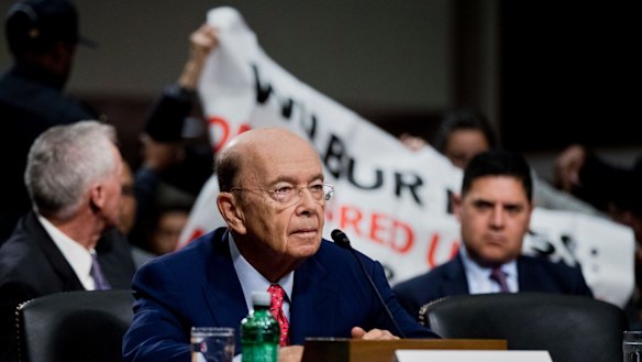 Donald Trump's pick for US commerce secretary, Wilbur Ross, giving testimony before the Senate on January 18.