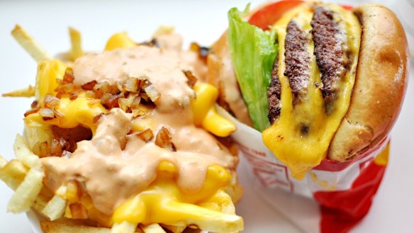 The calorific 'animal-style' goodness of In-N-Out Burger.