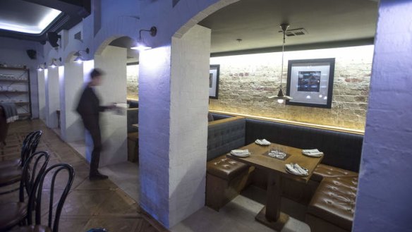 Low-lit cave: Inside Nant 1821 Distiller's Bar and Restaurant.