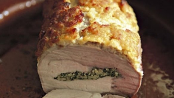 Roast pork loin with horseradish