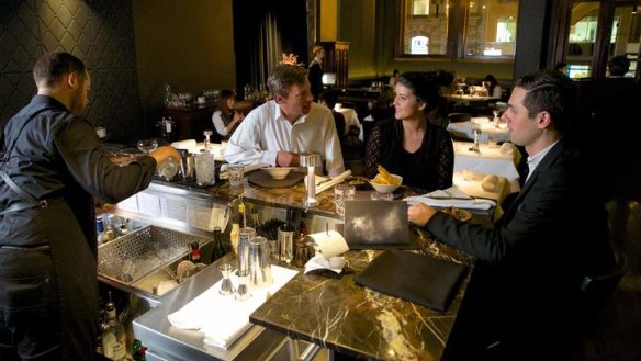 Warm surrounds: The bar at Rockpool restaurant.