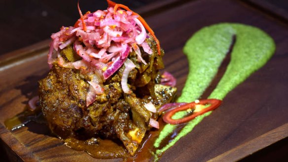 Go-to dish: 'The great lamb raan' is marinated and slow-roasted for two days.