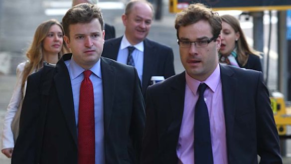 Roberto Laudisio Curti's brother-in-law Mike Reynolds, left. His sisters - Maria Fernanda Laudisio de Lucca (black jacket) and Ana Lusia Laudisio de Lucca (white Jacket) - are in the background.