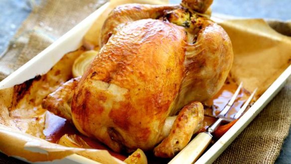 Use up leftover bread with a classic roast chicken with bread and butter stuffing.
