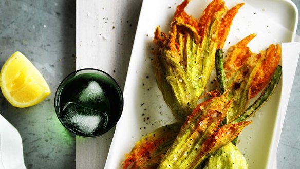 Deep-fried zucchini flowers