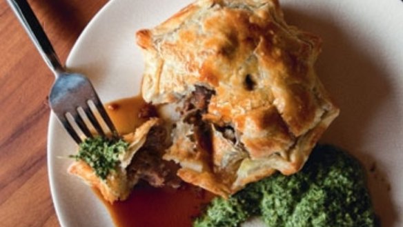 Wild Boar Pies with Creamed Silverbeet & Horseradish