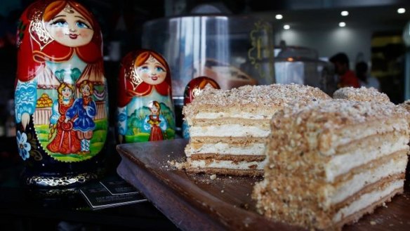 From Russia with love: Izba's honey cake.