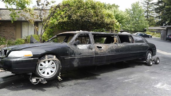 Ten women, many in 90s, escape burning limo