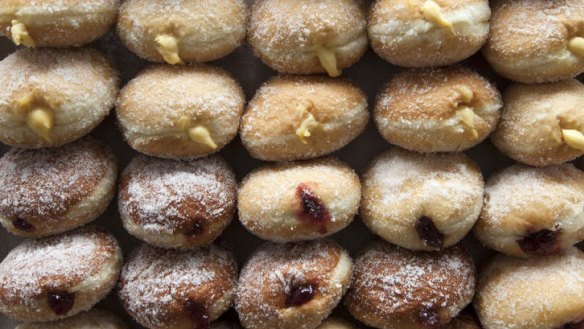 Candied Bakery's jelly and zuppa inglese doughnuts.