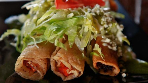 Beef flautas are among the offerings.