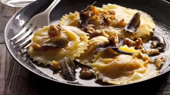 Pumpkin ravioli.