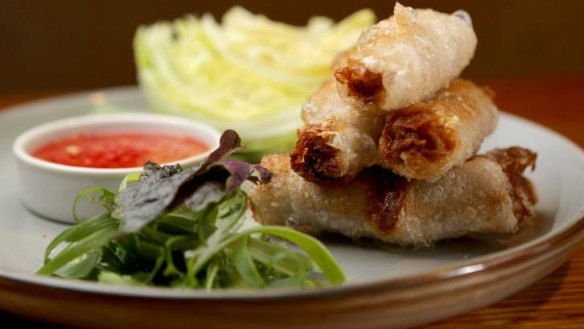 DIY pork spring rolls.