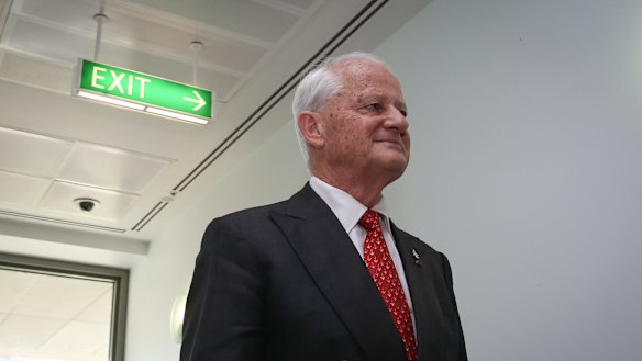 Liberal MP Philip Ruddock addresses the media on Monday.