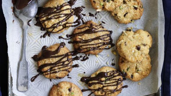 Mini honey pistachio cardamom biscuits