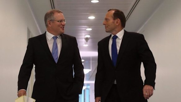 Immigration Minister Scott Morrison with Prime Minister Tony Abbott.
