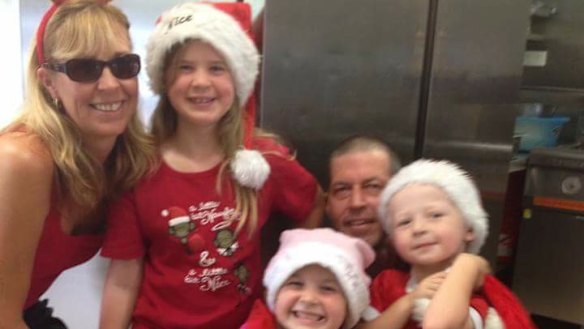 Stephanie King and Matthew Kabealo, with their children (left to right) Ella Jane, Chloe May, and Jacob. 