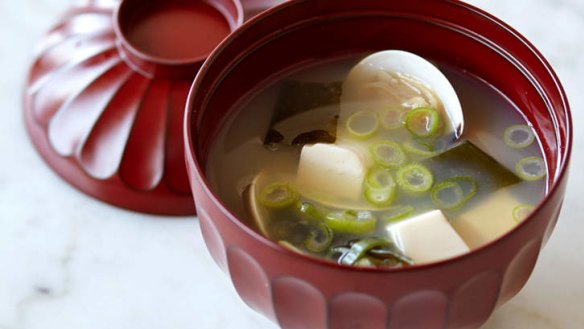 Hiromitsu Kato's umami-rich miso soup with clams.