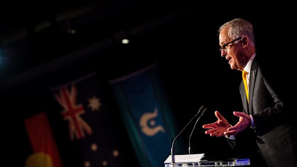  Prime Minister Malcolm Turnbull addresses the guests at the The National Reconciliation Week Luncheon.