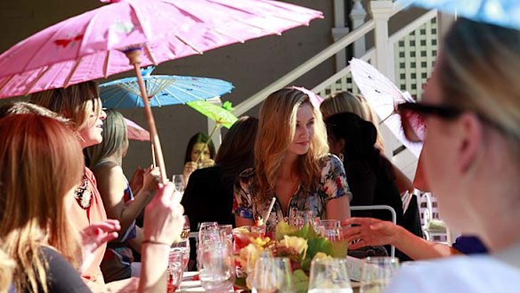 Sup in the sun ... parasols and retro frills pack the terrace at Madame Brussels, where cupcakes and other old-fashioned treats reign.
