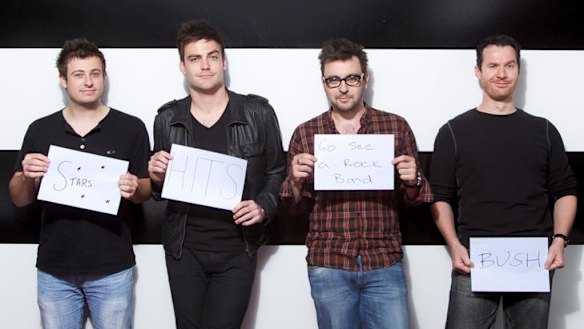 Fox FM music directors Mathew Eggleston and Michael Christian, with Triple M directors Mike Fitzpatrick and Shaun Gough.