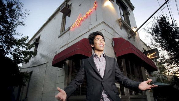 Restauranter Davis Yu pictured outside the Domain Road venue (South Yarra) soon after he took over in 2010.