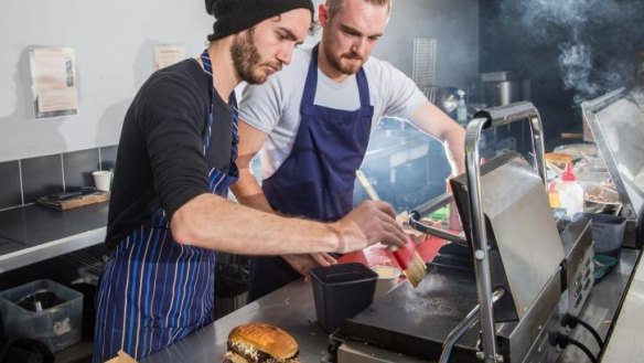 Burger team: Tom Luxton and Chris Allan fromThe One Food Van.