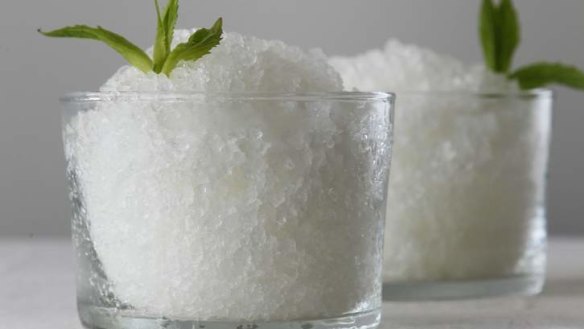 Lemon and mint granita.