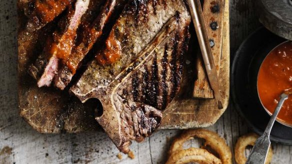 Big-flavour: T-bone steak with barbecue sauce.