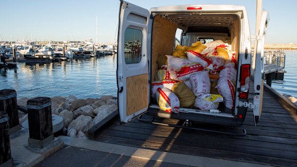 The drugs in the back of the van.