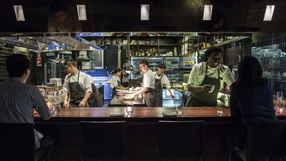 SYDNEY, AUSTRALIA - AUGUST 20:  A view of the bar at Momofuku Seiobo Restaurant on August 20, 2015 in Sydney, Australia.  (Photo by Dominic Lorrimer/Fairfax Media)