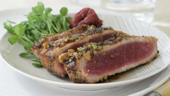 Wasabi pea crusted tuna.