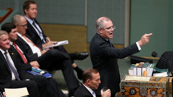 Social Services Minister Scott Morrison during question time on Tuesday.