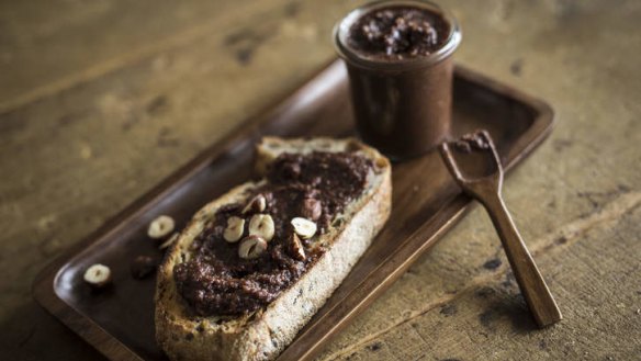 Home-made Nutella on toast.