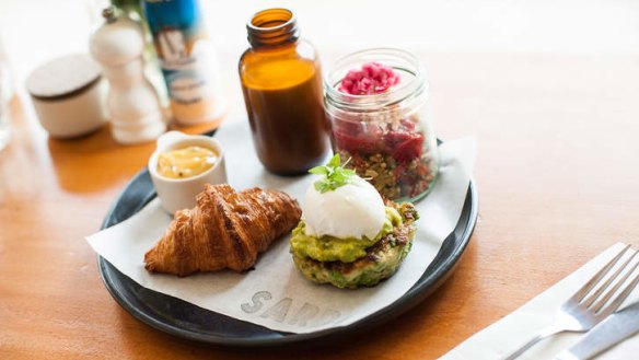 Graze on the colourful breakfast board selection.