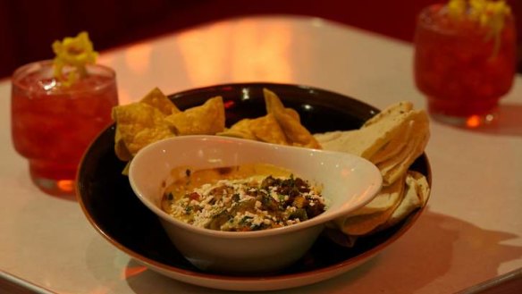 'Mexican cheese fondue' with organic chorizo.