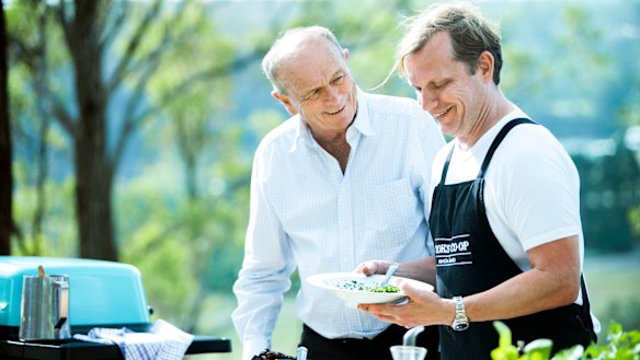 Gerry Harvey and Martin Boetz share a love of cucumbers at the Cook's Coop.