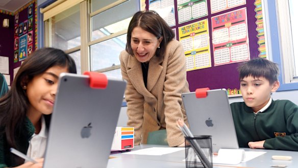 Premier Gladys Berejiklian at Kent Road Public School. 