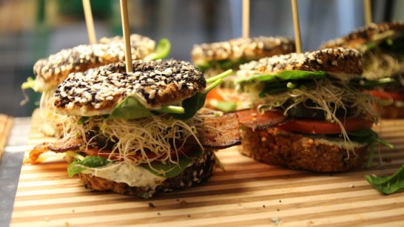 Bestseller: Bagels with eggplant 'jerky' at Orawgi cafe.
