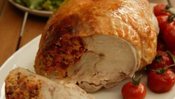 Turkey roll with chorizo and preserved lemon