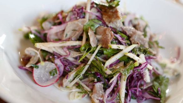 Confit duck salad.