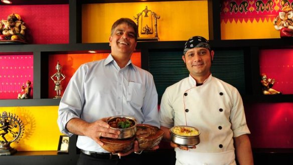 Vankatesh Ramachandran and chef Anil Uniyal (right) at Jewel of India.