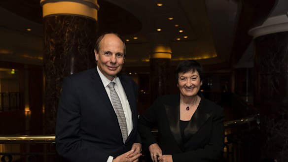 BCA president Grant King and chief executive Jennifer Westacott at the group's annual dinner.