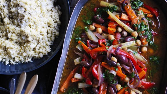 The chermoula gives this lovely stew a spicy lift and paired with cous cous makes a satisfying meal.
