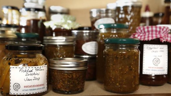 Time capsules ... Bec Pollock's pickles and preserves. She will give presentations on preserving at Floriade on Thursdays at 1pm.