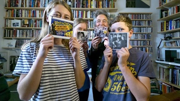 Rocking and Rolling: Brian Nankervis with his children, Lola, Claudia and Henry Joe, who are all off to see  the Rolling Stones.