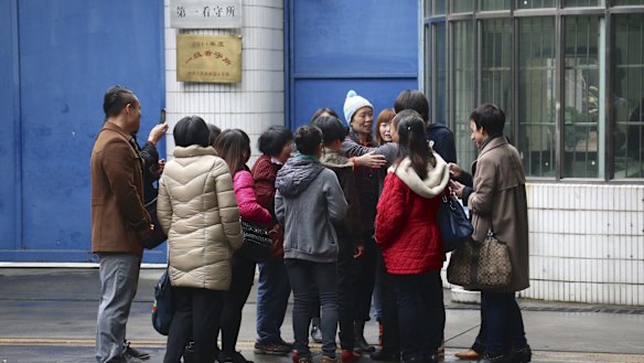 Charlotte Chou meets well-wishers after her release from a Chinese detention centre last week.
