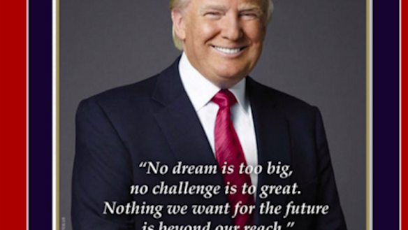 Critics were quick to point out the typo in US President Donald Trump's inauguration poster.