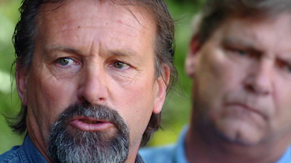 Shane Knight, Larry's brother, outside court yesterday. 