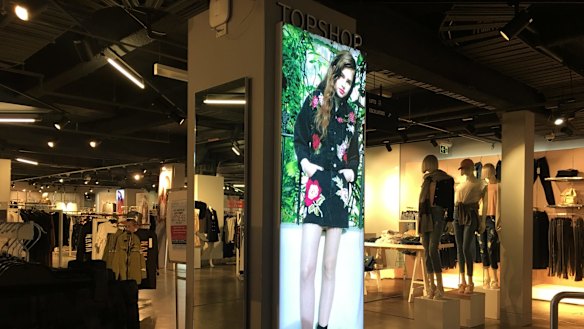 Sign of the times ... the only evidence remaining of the Topshop concession at Myer Melbourne.