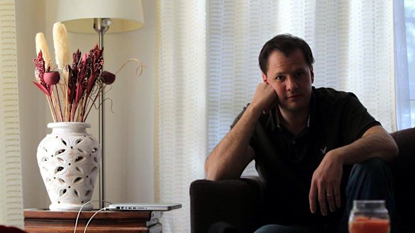 Federal Labor MP Ed Husic at home with his MacBook.